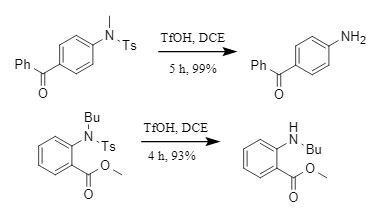 Deprotection reactions of electron-deficient substrates