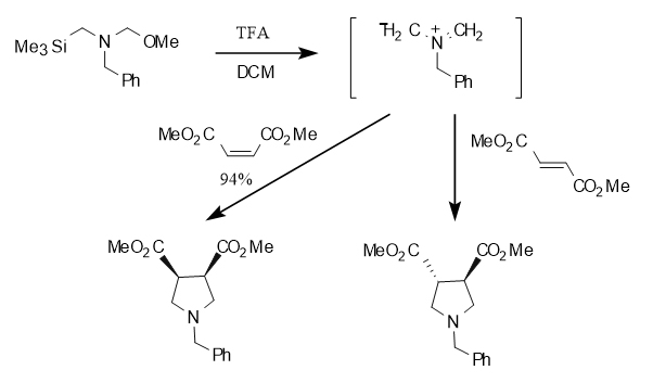 Cycloaddition reaction with chain olefins