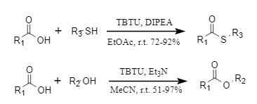 Esterification reaction promoted by HBTU