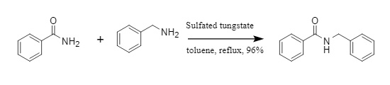 Transamidation reaction catalyzed by modified tungstate