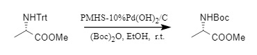 One-step synthesis of N-Boc protection